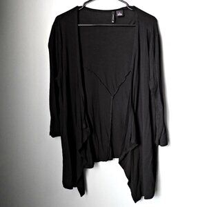 2/$15 New Directions Black Cardigan w/Scarf Hem - Size Medium